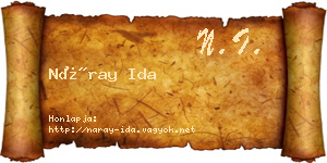 Náray Ida névjegykártya