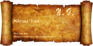 Náray Ida névjegykártya